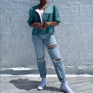 Bolero style teal/aqua jacket